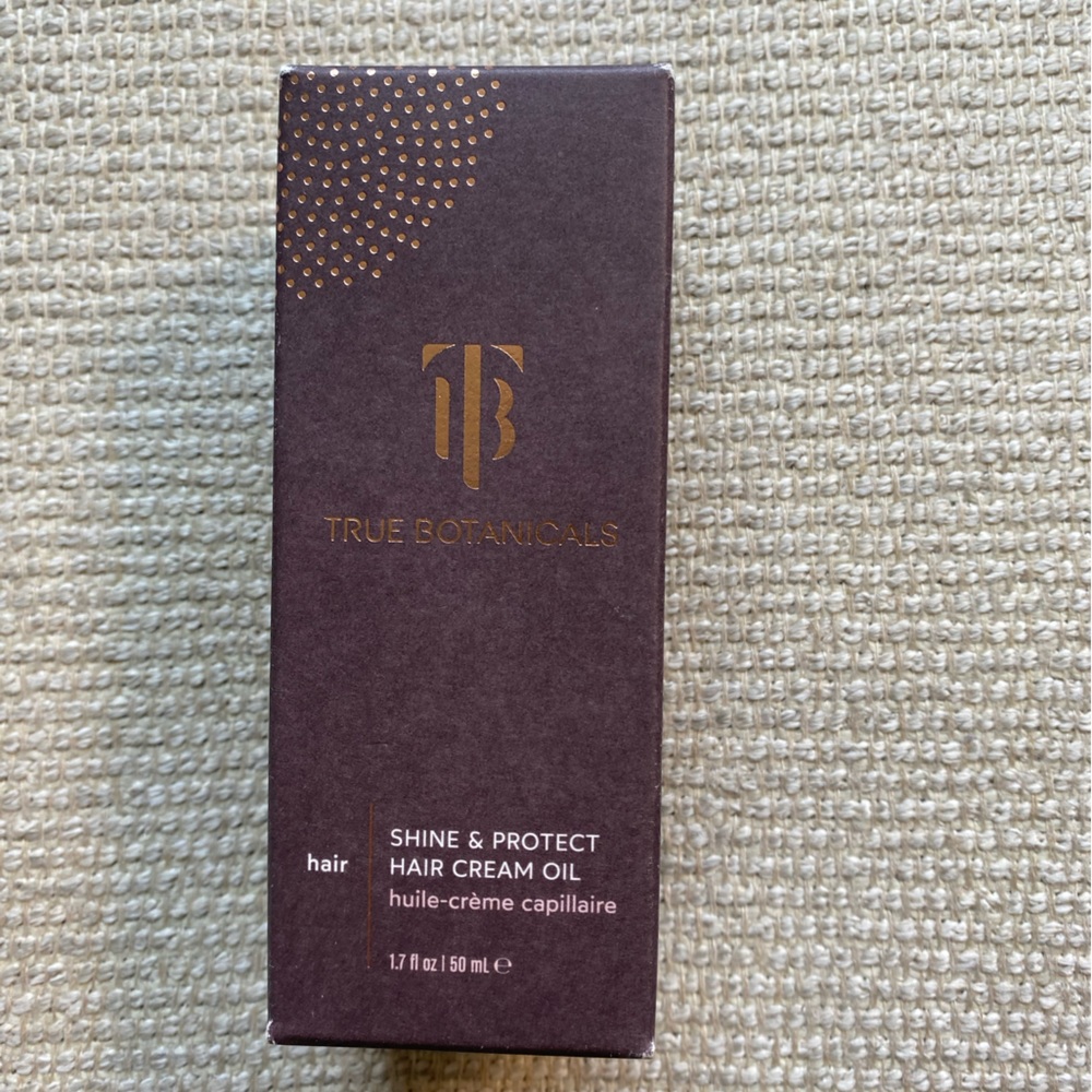 true botanicals shine & protect hair cream oil